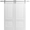 Vdomdoors Sliding Closet Barn Bypass Doors 36 x 96in, Light Grey Oak W/ Frosted Glass, Sturdy 6.6ft Rails SETE6933BBB-OAK-3696 - alternate 1